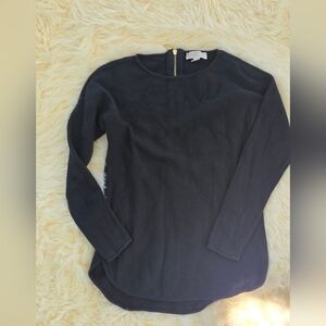 Michael Kors Black Knit Sweater Size Small Ladies Gold Zipper